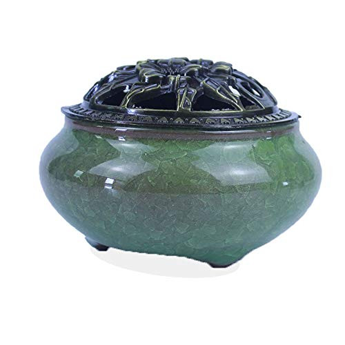 Incense Burner  Ceramic Incense Burner Home Decor Aromatherapy Ornament  Incense Burner with Calabash Incense Stick Holder - Porcelain Charcoal Censer for Use with Resin Granular Powder Cone or Coil