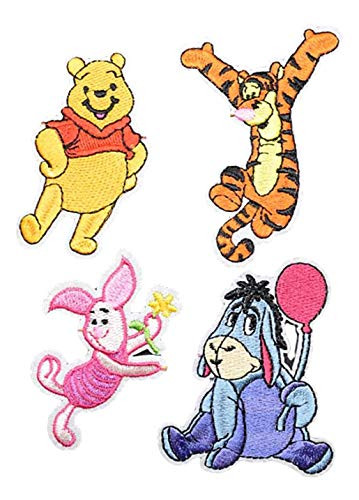 Winnie The Pooh Cartoon Characters Set of 4 Embroidered Patches