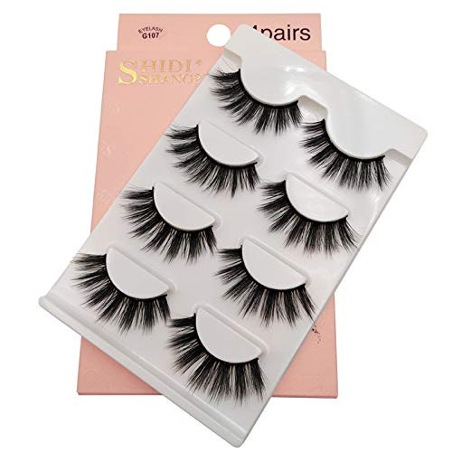 Falses lashes 4 pairs 3D mink false eyelashes by natural Lashes Handmade False Eyelashes Set-107-