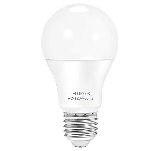 Daylight LED Light Bulb 60 Watt 75 Watt   9W A19 LED Bulb  E26 Medium Base  5000K Daylight White Light Bulb Energy Efficien  Non-Dimmable  1 Pack