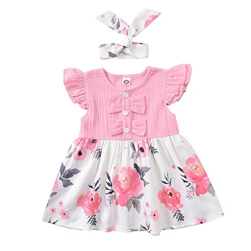 Gallity Toddler Baby Girl Sleeveless Dress Infant Girls Ruffle Sleeve Floral Dress Headbands Set Girl Button Bow Princess Dress Party Dress Frill Bubble Dress Girl Summer Dress Gallity Toddler Baby Girl Sleeveless Dress Infant Girls Ruffle Sleeve Floral Dress Headbands Set Girl Button Bow Princess Dress Party Dress Frill Bubble Dress Girl Summer Dress