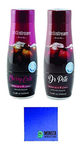 SodaStream 14.8 fl Ounce Cherry Cola and Dr Pete Syrup- Twin Pack Value Bundle