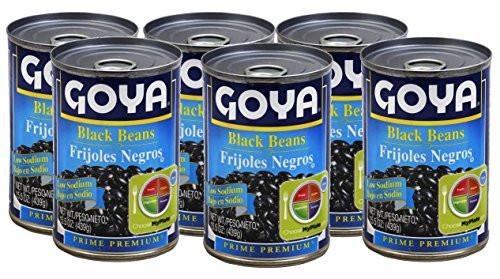 Goya Low Sodium Black Beans 15.5 oz -6 Pack- Frijoles Negros Bajo en Sal
