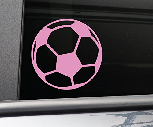 Soccer Ball Vinyl Decal Laptop Car Truck Bumper Window Sticker - Pink
