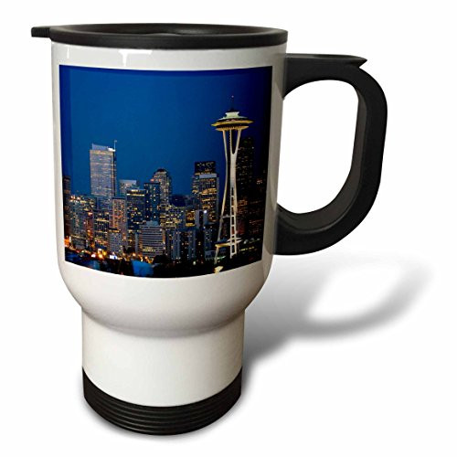 3dRose tm_95317_1 Space Needle, Seattle, Washington Us48 Dfr0072 David R Frazier Travel Mug, 14-Ounce, Stainless Steel