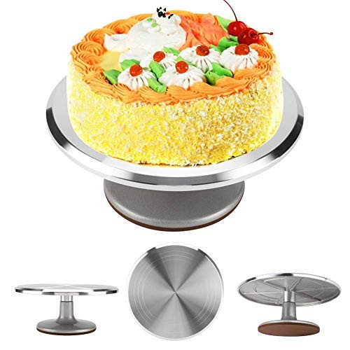 GOTOTOP Cake Stand  Aluminium Revolving Cake Turntable 12 inch Rotating Cake Decorating Stand Cake Baking Supplies for Beginner and Cake-Lover