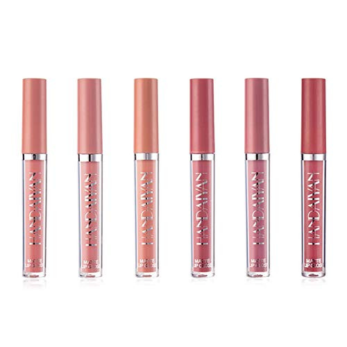Roche.Z 6Pcs Matte Liquid Lipstick Makeup Set  Matte Liquid Long-Lasting Wear Non-Stick Cup Not Fade Waterproof Lip Gloss for Beginners Professionals