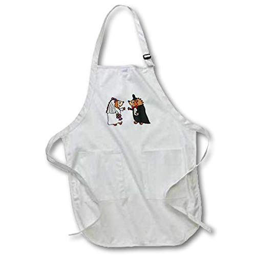 3dRose Funny Hedgehog Bride Groom Wedding Cartoon - Medium Length Apron, 22 24-Inch Pouch Pockets (apr_201766_2) 3dRose Funny Hedgehog Bride Groom Wedding Cartoon - Medium Length Apron, 22 24-Inch Pouch Pockets (apr_201766_2)