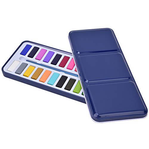 HEEPDD Watercolor Paint Set  12 24 Colors Solid Pigment Watercolor Painting Pigment Quick Drying Pigment for Artists Beginners Adults Kids and Professionals-24 Color-