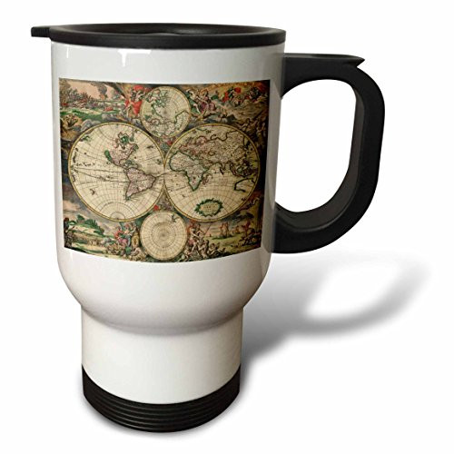 3dRose Jong Flowers Travel Mug, 14-Ounce