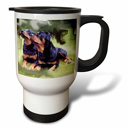 3dRose tm_4378_1 Rottweiler Travel Mug, 14-Ounce, Stainless Steel