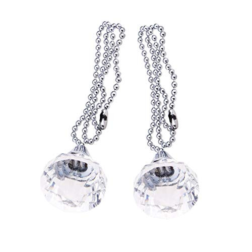 OSALADI 2pcs Ceiling Fan Pull Chain Crystal Diamond Fan Pull Chain Pull Chain Extender Lamp Accessories