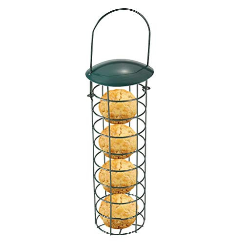 BsT.1203 Bird Feed Feed Dispenser  titball Dumpling Holder for Hanging  Feed Dispenser for Wild Birds  refillable Wild Bird Feed Station Feed Column with roof  Green