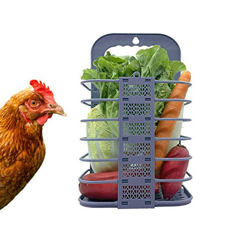 Suplklz Chicken Treat Holder Chicken Coop Vegetable Basket Fruit Veggie Hanging Feeder Hanger Toy for Hens -Grey- Suplklz Chicken Treat Holder Chicken Coop Vegetable Basket Fruit Veggie Hanging Feeder Hanger Toy for Hens -Grey-