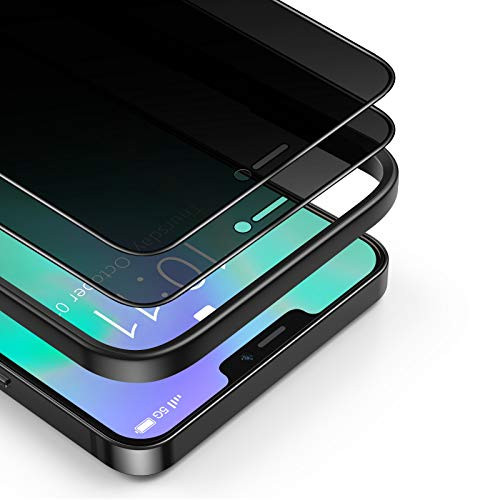 BANNIO Privacy Screen Protector Compatible with iPhone 12 Pro Max -6.7 inch- Tempered Glass Protective Screen Film Edge to Edge 3D Full Coverage-2 Packs-