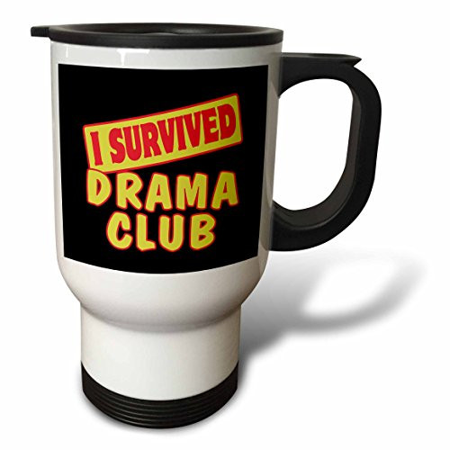 3dRose I Survived Drama Club Survial Pride and Humor Design Travel Mug, 14-Ounce, Stainless Steel