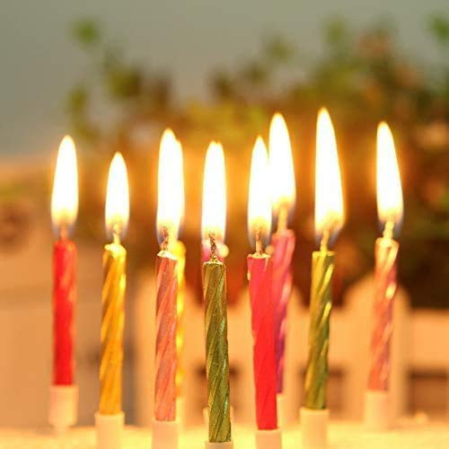 Birthday Cake Candles Happy Birthday Candles Spiral Candles Candle Colors  Pink  Silver  Gold  red  Purple  Green