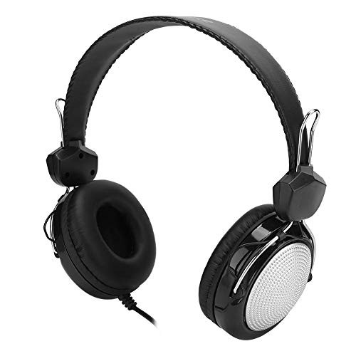 V BESTLIFE PC Gaming Headphone  3.5mm Head-Mounted Gaming Headset with Microphone 40MM Large Diaphragm for Internet Cafe Computer -Silver-