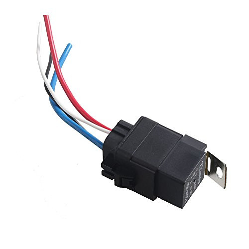 ESUPPORT Car Truck Motor Heavy Duty DC 12V 40A SPST Relay Socket Plug 4Pin 4 Wire Harness Waterproof Kit