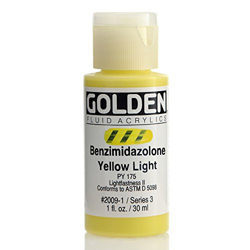 GOLDEN Fluid Acrylic  1 Ounce Bottle  Benzimidazolone Yellow Light -2009-1-