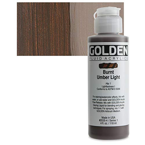 4 Oz Fluid Acrylic Color Paint Color  Burnt Umber Light