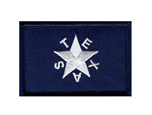 Texas Star Flag Revolution Lone Star TX Hook Fastener Patch -Dark Navy 3.0 X 2.0 T15-