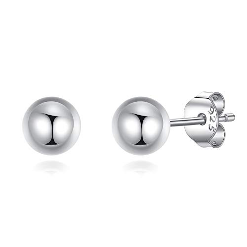 Spoil Cupid Rhodium Plated 925 Sterling Silver Bead Round Ball Earrings Studs 5mm Spoil Cupid Rhodium Plated 925 Sterling Silver Bead Round Ball Earrings Studs 5mm