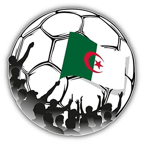 Algeria Flag Soccer Ball Fans - Sticker Decal for Cars Windows Walls Laptops ETC