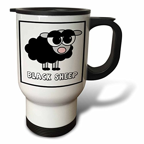 3dRose Little Black Sheep Design Travel Mug, 14-Ounce