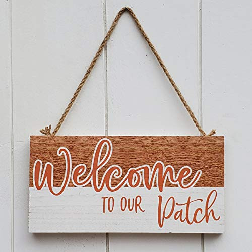 Welcome to our Patch Sign Rustic Wood Front Door Sign Decor Modern Farmhouse Hanging Signs for Home Wall Decoration Welcome to our Patch Sign Rustic Wood Front Door Sign Decor Modern Farmhouse Hanging Signs for Home Wall Decoration