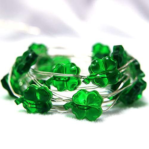 Decorative Lights Shamrocks LED String Lights Battery Operated for Bedroom Party Feast of St. Patrick s Day Green Decoration