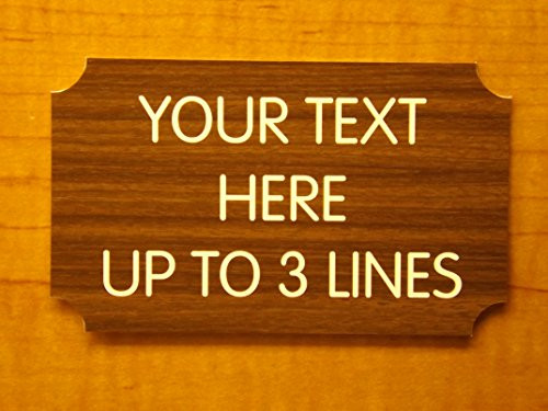 Custom Engraved Wood-Grain Finish 3x5 Suite Sign - Personalized Name Plate - Home Office Unit Small Business Customized Wall Plaque Placard - Adhesive Backed -Walnut-