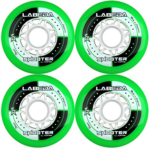 Labeda Wheels Inline Roller Hockey Shooter All Purpose Green 72mm 83A x4