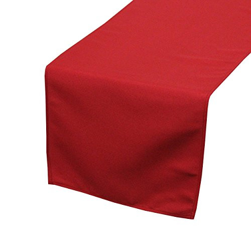 BROWARD LINENS Table Runner Polyester 14 X 132 Inch -Red- BROWARD LINENS Table Runner Polyester 14 X 132 Inch -Red-