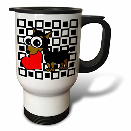 3dRose Miniature Pinscher Has My Heart - Travel Mug, 14oz, Stainless Steel (tm_6082_1)
