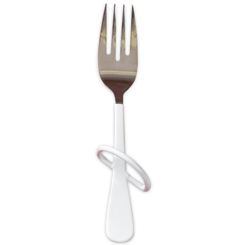 Maddak Stainless Steel Left-Hand Finger Loop Utensil Salad Fork  Vinyl Handle -746170005-