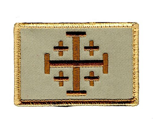Jerusalem Cross Embroidered Hook Patch by Miltacusa -JR3-