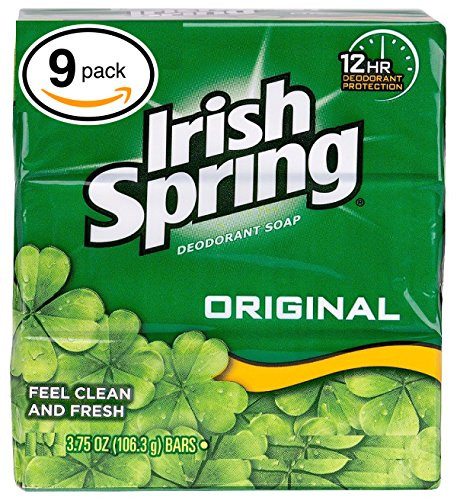 Irish Spring Original Deodorant Bar Soap -9 Bars  3.75oz Each Bar  Original-