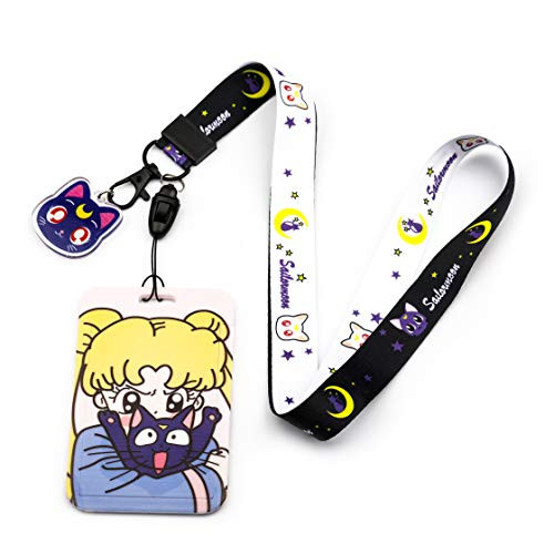 Sailor Moon Cat Luna Anime Lanyard Key Chain ID Card Sailor Moon Badge Reel Holder Sailor Moon Keychain -LKT-Sailor-p-