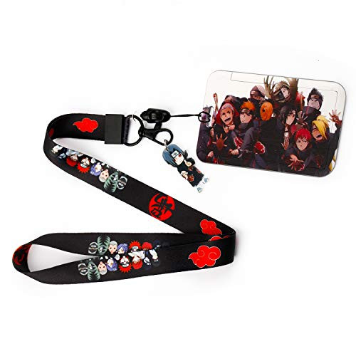 Naruto Akatsuki Anime Lanyard Keychain with ID Card Badge Holder -Akatsuki Itachi-