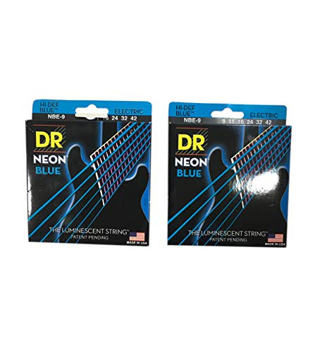 DR Guitar Strings Electric Neon Blue 09-42 Light 2 Pack