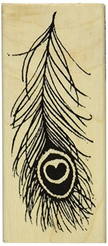Stampendous Mounted Rubber Stamp 1-3 4 inchX4 inch-Peacock Feather
