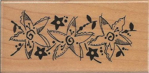 Flora Border Wood Mounted Rubber Stamp -XXL010-