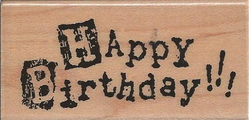 Montage Birthday Wood Mounted Rubber Stamp -L135-