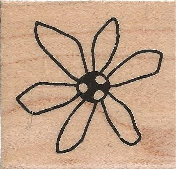 Daisy Dot Wood Mounted Rubber Stamp -NN017-