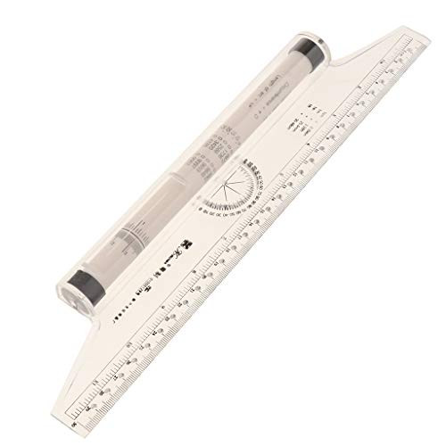 DYNWAVE Multipurpose Roll Parallel Ruler Foot Inch Metric Angle Rule Balancing Scale