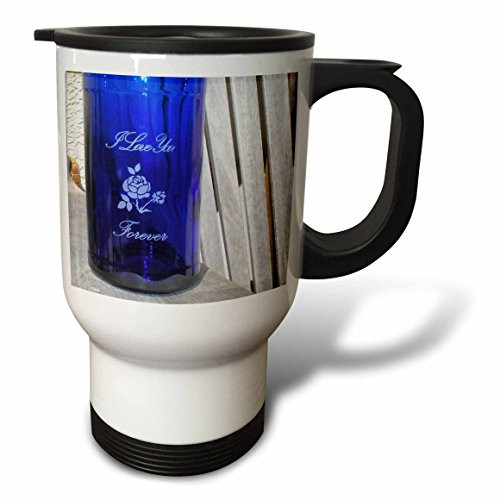 3dRose tm_40235_1 Pink Sand Peace Sign Butterflies Inspirational Art Travel Mug, 14-Ounce, Stainless Steel