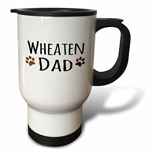 3dRose tm_154015_1" Cockatoo Dad for bird lover pet owners parrot with footprints" Travel Mug, 14 oz, Multicolor