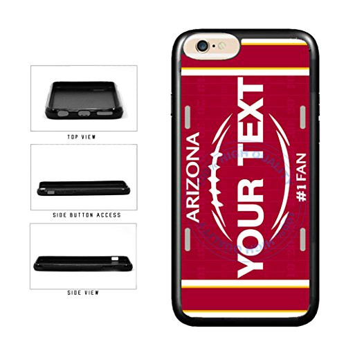 BRGiftShop Personalized Custom Name Football Arizona License Plate Rubber Phone Case Back Cover for iPhone 8 Plus   7 Plus   6 Plus