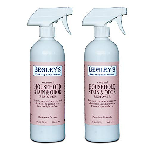 Begley's Natural Household Stain & Odor Remover - 24 oz - Environmentally Responsible Plant-Based Formula, Cleans Tile, Wood, Carpet, and Upholstery - 2 Pack